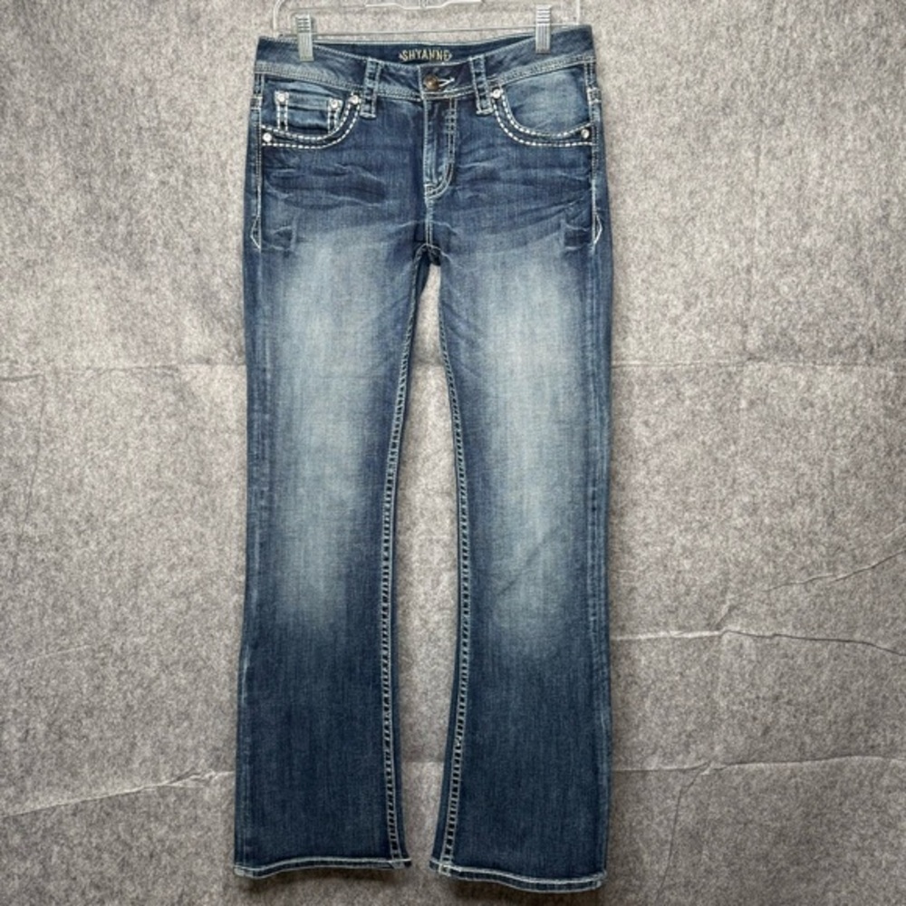 Shyanne Women's Floral Pocket Western Bootcut Jeans-‎ Sz 27 Short